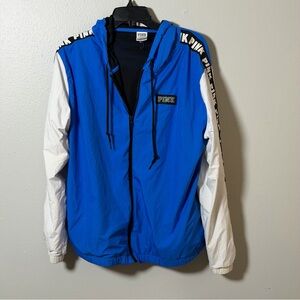 PINK Victoria's Secret Women Colorblock Windbreaker Anorak Jacket Blue size M/L